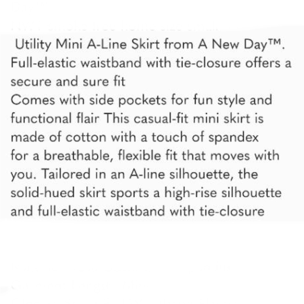 Women’s Utility Mini A-Line Skirt Drawstring Waist - A New Day™ Tan Size XS - Picture 3 of 7